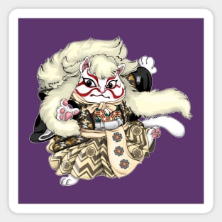 kabuki cat illustration Sticker